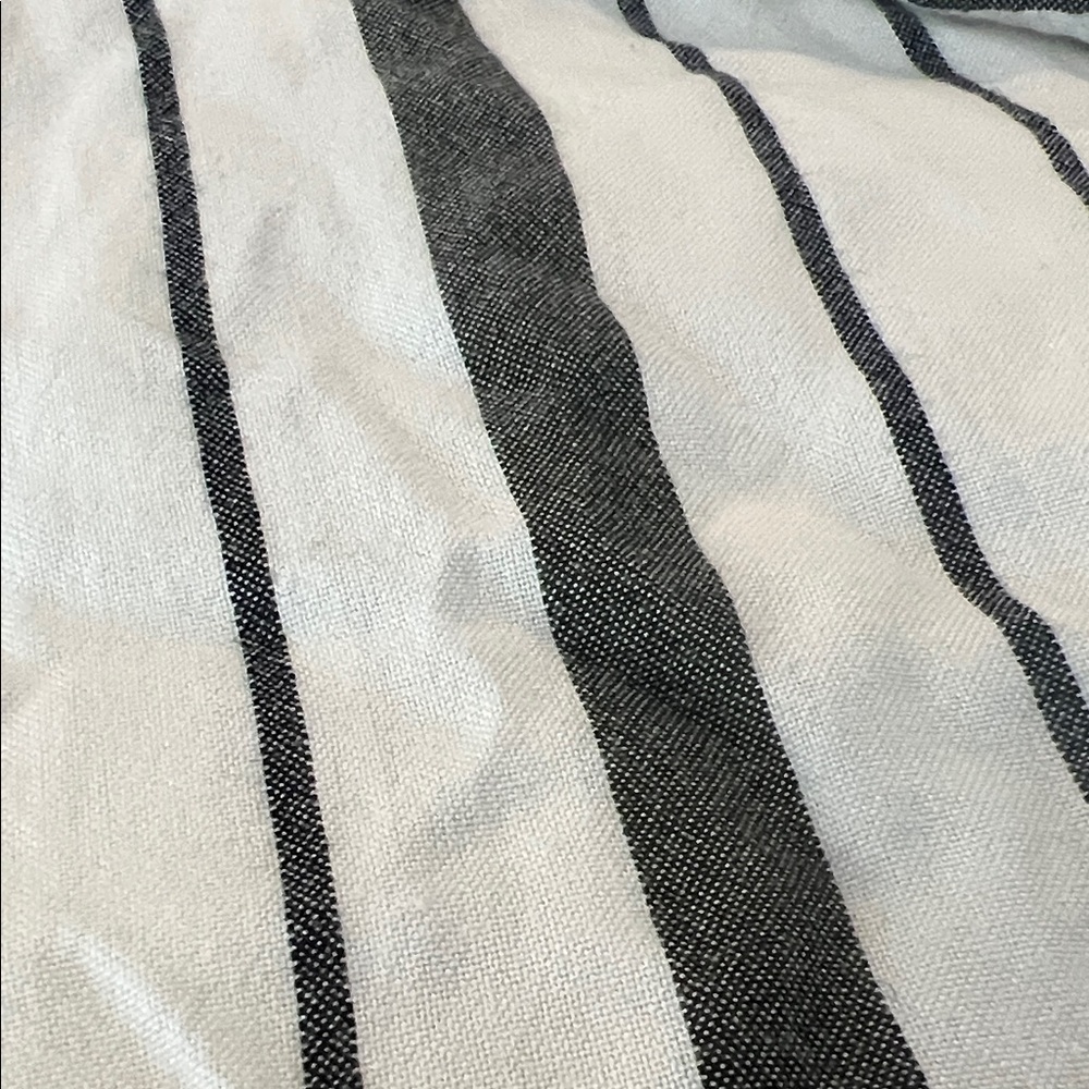 Striped Black and White Button-Down Skirt - Picture 4 of 5